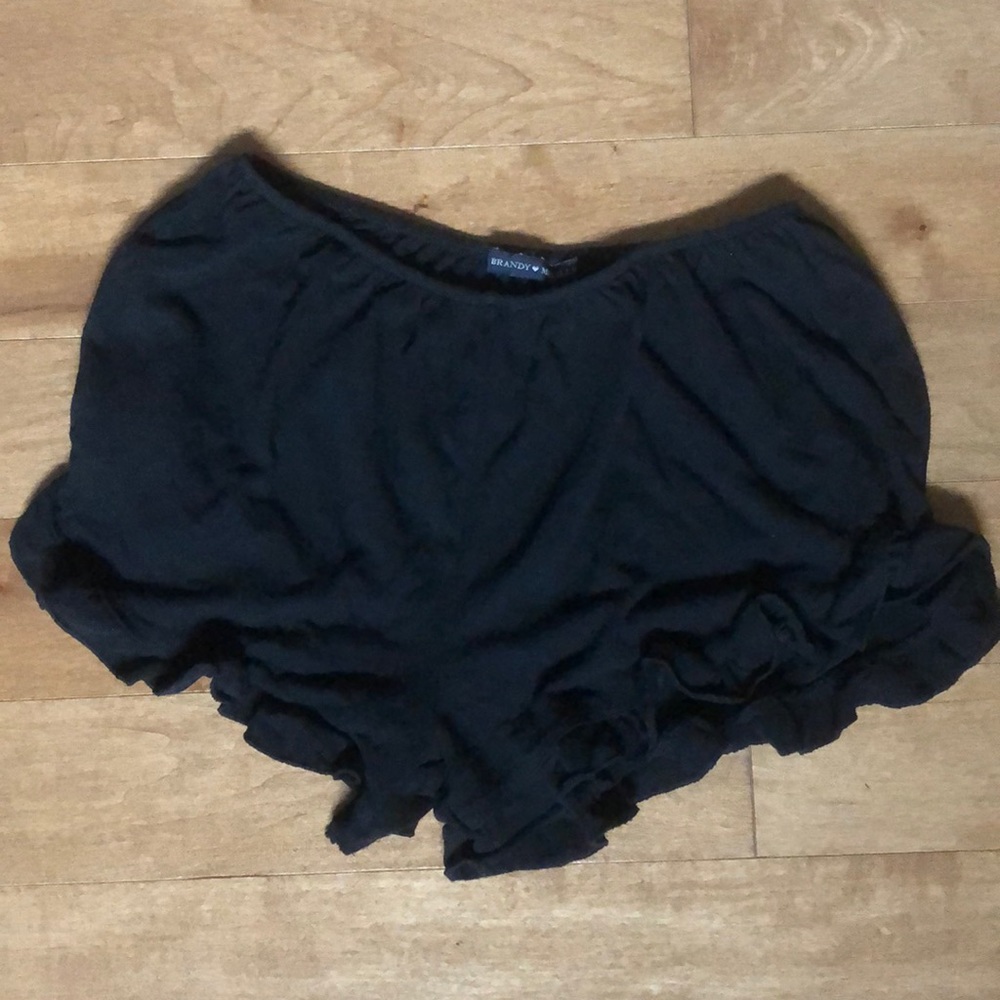 Brandy Melville Ruffled Black Shorts